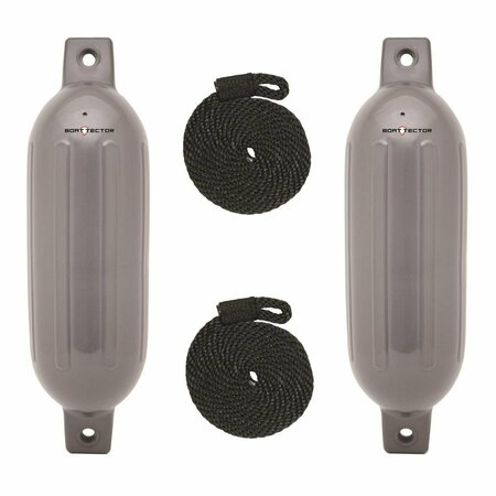 GEARED2GOLF EXMSFVPGRAY Boat Tector Fender Value - Gray, 2PK GE3654355